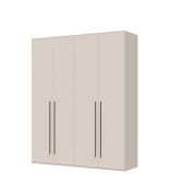 Armadio battente Neiafu 08 | Cashmere | 224 x 182 x 56 cm | 4 ante Soft-Close | 6 ripiani | Piedini regolabili