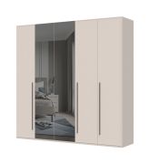 Armadio a cinque ante Neiafu 14, due ante a specchio, funzione Soft-Close, dimensioni: 224 x 227 x 56 cm, nove ripiani, per camera da letto