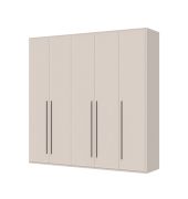 Armadio battente Neiafu 13 | 5 ante | color cashmere | 224 x 227 x 56 cm | piedini regolabili | Soft-Close