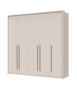 Armadio battente Neiafu 41 | 5 ante, 9 ripiani, 3 barre appendiabiti | Cashmere | 226 x 232 x 60 cm | Soft-Close