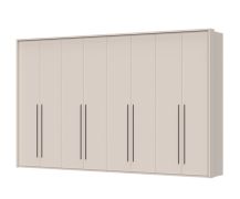 Armadio Neiafu 56 color cashmere | 8 ante battenti | 12 ripiani | 226 x 367 x 60 cm | Sistema Soft-Close