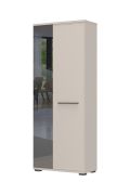 Armadio Neiafu 104 | Color cashmere | 1 anta a specchio | Barra appendiabiti estraibile | 194 x 76 x 36 cm | Piedini regolabili