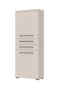 Armadio Neiafu 105 | Cashmere | 4 ante battenti | 2 cassetti | 4 ripiani in legno | 194 x 76 x 36 cm | Piedini regolabili