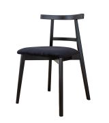 Sedia "Doustre" 04 | Rovere massiccio nero | Seduta imbottita | 75,5 x 48 x 45 cm