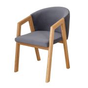 Sedia con braccioli Doustre 01 | Rovere selvatico massiccio oliato | Rivestimento velluto | 78 x 64 x 53 cm