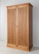 Armadio ad ante battenti "Guil" 04, pino finlandese, massiccio, color rovere, 212,5 x 129 x 63 cm
