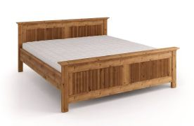 Letto king size "Guil" 03, pino finlandese, massiccio, color rovere, superficie di riposo: 200 x 200 cm