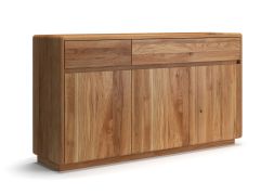 Madia "Venant" 05, rovere massello, oliato, 3 ante, 4 scomparti, 2 cassetti, funzione "push to open", Sistema "Soft Close", 157 x 40 x 85 cm