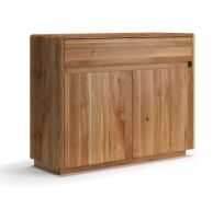 Madia "Venant" 07, rovere massello, oliato, 2 ante, 2 scomparti, 1 cassetto, funzione “push-to-open”, Sistema "Soft Close", 105 x 40 x 85 cm