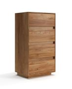 Cassettiera "Venant" 12, rovere massello, oliato, 4 cassetti, funzione “push-to-open”, Sistema “Soft Close”, 54 x 40 x 100 cm