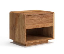 Comodino "Venant" 14, rovere massello, oliato, 1 cassetto, 1 vano a giorno, Funzione “push-to-open”, Sistema "Soft-Close", 50 x 39 x 45 cm
