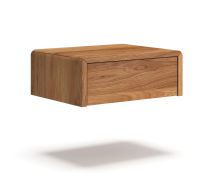 Comodino sospeso "Venant" 15, rovere massello, oliato, 1 cassetto, Funzione "push-to-open", Sistema "Soft-Close", 50 x 39 x 19 cm
