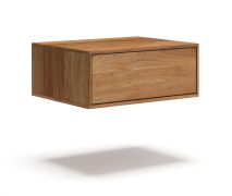 Comodino sospeso "Venant" 16, rovere massello, oliato, 1 cassetto, Funzione “push-to-open”, Sistema "Soft-Close", 50 x 39 x 19 cm