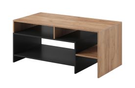 Tavolino da salotto "Monastir" 03, color rovere craft gold/antracite, 3 scomparti, bordi in ABS, 120 x 60 x 53 cm