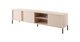 Mobile porta TV Zaghouan 09 beige | Ampio spazio archiviazione | 3 ante | 5 scomparti | 53,5 x 202,9 x 39,5 cm