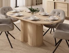 Tavolo da pranzo allungabile "Metline" 04, color rovere Cremona, bordi in ABS, 180-220 x 90 x 76 cm