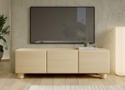 Mobile TV 2Bizerta" 07, color rovere Vicenza, 3 ante a ribalta, 3 scomparti, bordi in ABS, funzione "push-to-open", 150 x 38 x 47 cm