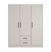Armadio battente Hannut 07 cashmere | 3 ante, 2 cassetti, 4 ripiani | 190 x 150 x 56 cm