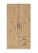 Armadio moderno Hannut 22, colore: rovere artigianale - Dimensioni: 190 x 100 x 56 cm (A x L x P)