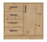 Cassettiera stretta Hannut 32 | Rovere artigianale | 84 x 90 x 40 cm | Design moderno e salvaspazio