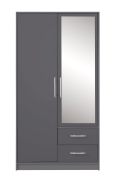 Armadio Hannut 40 antracite | Design semplice e moderno | 190 x 100 x 56 cm | Spazio ottimizzato