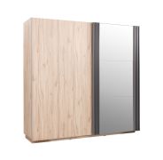Armadio moderno Niel 15 | Grande anta a specchio | Rovere/Antracite | 210 x 215 x 61 cm