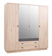 Armadio quattro ante Niel 16 | Rovere e antracite | 210x200x56 cm | Spazio organizzato