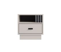 Comodino Niel 20 | 1 cassetto, 1 vano | Colore cashmere | 40 x 40 x 36 cm
