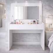 Toeletta "Lunarisa" 7, color ninfea Alba, specchio a ribalta, 80 x 50 x 72-120,5 cm