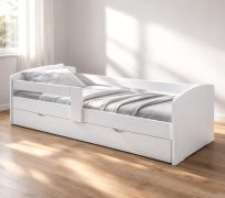 Letto singolo "White Dreams", bianco, 1 cassetto, incl. rete a doghe, 90 x 200 cm