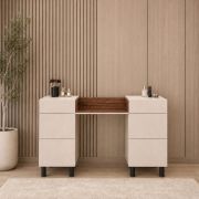 Toeletta "Claritha", color cashmere / rovere Livorno, 6 cassetti, incl. specchio