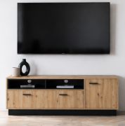 Mobile TV "Kelvizo", color rovere Artisan / antracite, 2 ante, 5 scomparti, 200 x 42 x 53,5 cm
