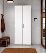 Scarpiera "Tolto", color rovere Sonoma/bianco, 2 ante, 5 ripiani, 69 x 35 x 176 cm