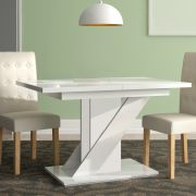 Tavolo allungabile "Ventio", bianco lucido, 4-6 pax, 120-160 x 80 x 75 cm