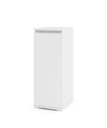 Cassettiera bianca 3 scomparti Zapopan 02 | Un’anta con cerniera variabile | 88 x 30 x 40 cm | 2 ripiani in legno