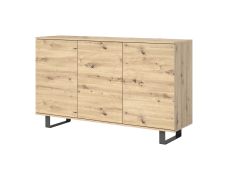 Cassettiera ingresso Zapopan 05 | 3 ante, 3 ripiani in legno | Rovere Artisan | 100 x 150 x 40 cm | 6 vani