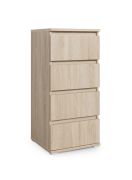 Cassettiera moderna 4 cassetti Zapopan 20 | rovere Sonoma | 88 x 30 x 40 cm | design semplice e lineare