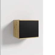 Pensile a battente Zapopan 73 | Rovere Artisan e nero | Push-to-open | 40 x 50 x 40 cm | Eleganza moderna
