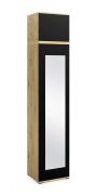 Armadio modulare "Zapopan" 42 | Rovere Artisan e nero | 2 scomparti | Barra appendiabiti estraibile | 225 x 45 x 40 cm
