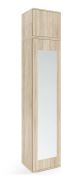 Armadio moderno rovere Sonoma | Ante battenti con specchio | 2 scomparti | Barra appendiabiti estraibile | 225 x 45 x 40 cm