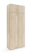 Armadio modulare Zapopan 34 | Rovere Sonoma | Sistema push-to-open | 4 scomparti | 225 x 90 x 40 cm