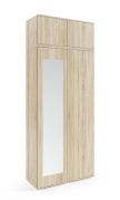Armadio Zapopan 31 | Rovere Sonoma | 4 scomparti | 1 anta a specchio | 225 x 90 x 40 cm