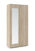 Armadio battente Zapopan 24 | Rovere Sonoma | 2 scomparti | 2 barre appendiabiti estraibili | 185 x 90 x 40 cm
