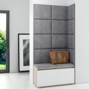 Pannelli imbottiti decorativi | Set 10 pezzi | Grigio velluto | 50 x 30 cm | Facili da pulire
