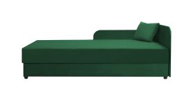 Letto da giorno imbottito Lobatos 110 | Testata destra | Verde scuro | Contenitore | 80 x 195 cm | Ideale per camere ospiti
