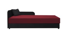 Letto per ospiti Lobatos 89 | Nucleo a molle Bonell | Testata sinistra | Nero/Rosso | 80 x 195 cm