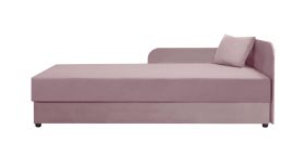Letto da giorno Lobatos 76 | Cuscini inclusi | Testata destra | Rosa | Contenitore ribaltabile | 80x195 cm | Molle Bonell