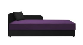 Letto ospiti Lobatos 63 nero/viola | Testata sinistra | Contenitore | 80 x 195 cm