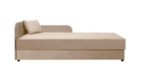 Letto da giorno Lobatos 83 beige | Imbottitura confortevole | Cuscini inclusi | Vano portaoggetti | Superficie 80 x 195 cm | Testata sinistra