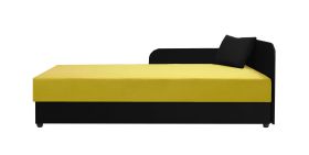 Letto da giorno Lobatos 72 nero/giallo | Contenitore ribaltabile | Testata destra | 80 x 195 cm